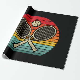 Retro gekruist tennisracket - Sportliefhebber Cadeaupapier