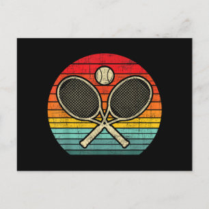 Retro gekruist tennisracket - Sportliefhebber Feestdagenkaart
