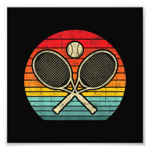 Retro gekruist tennisracket - Sportliefhebber Foto Afdruk