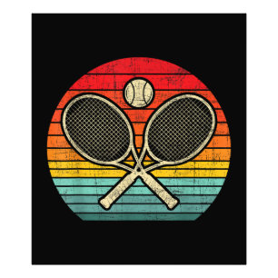 Retro  gekruist tennisracket - Sportliefhebber Foto Afdruk