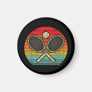 Retro gekruist tennisracket - Sportliefhebber Magneet