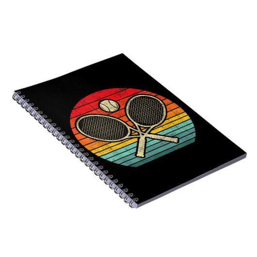 Retro  gekruist tennisracket - Sportliefhebber Notitieboek (Rechterzijde)