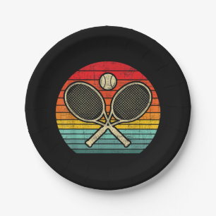 Retro  gekruist tennisracket - Sportliefhebber Papieren Bordje