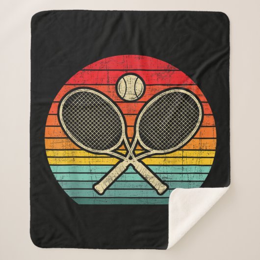 Retro gekruist tennisracket - Sportliefhebber Sherpa Deken (Voorkant)