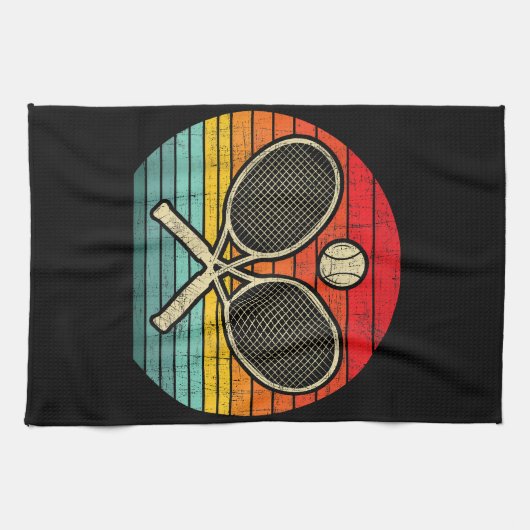 Retro  gekruist tennisracket - Sportliefhebber Theedoek (Horizontaal)