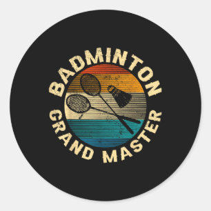 Retro Gekruiste Badminton Rackets Badminton Groot Ronde Sticker