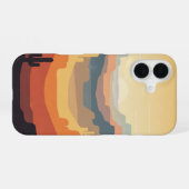 Retro Gelaagde Canyons iPhone 16 Hoesje (Achterkant horizontaal)