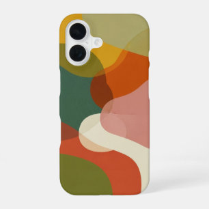 Retro Gelaagde Organische Vormen iPhone 16 Hoesje