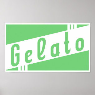 retro gelato poster