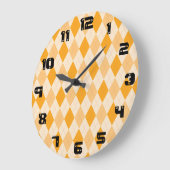 Retro gele argyle rockabilly wall klok (Hoek)