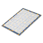 Retro Gele Bloemen Marine Maandelijkse Planner Naa Notitieblok (Schuin)