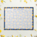Retro Gele Bloemen Marine Maandelijkse Planner Naa Notitieblok<br><div class="desc">Voeg een vleugje bloemenelegantie toe aan uw planningsroutine met ons "Retro Yellow Flowers Navy Monthly Planner Name Notitieblok". Met handgetekende, in waterverf gouache vervaardigde gele bloemetjes, pop dit levendige ontwerp tegen een marine-achtergrond en legt het een tijdloze, op natuur geïnspireerde charme vast. met jouw naam, titel en een ruimte voor...</div>