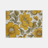 Retro Gele Bloementuin Esthetiek Fleece Deken (Voorkant (Horizontaal))