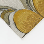 Retro Gele Bloementuin Esthetiek Fleece Deken (Hoek)