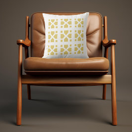 Retro gele blokdruk geïnspireerd buitenkussen