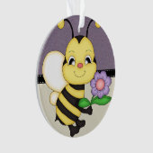 Retro Gele Bumble Bee Ornament (voorkant)