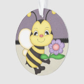 Retro Gele Bumble Bee Ornament (voorkant)