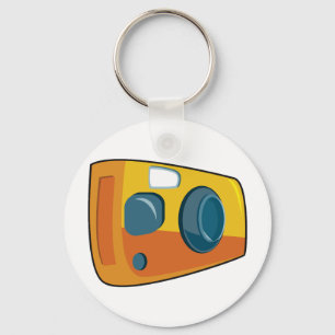 Retro gele camera voor point-and-shoot film sleutelhanger