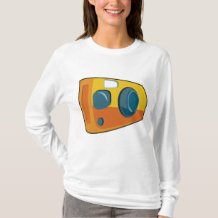 Retro gele camera voor point-and-shoot film t-shirt