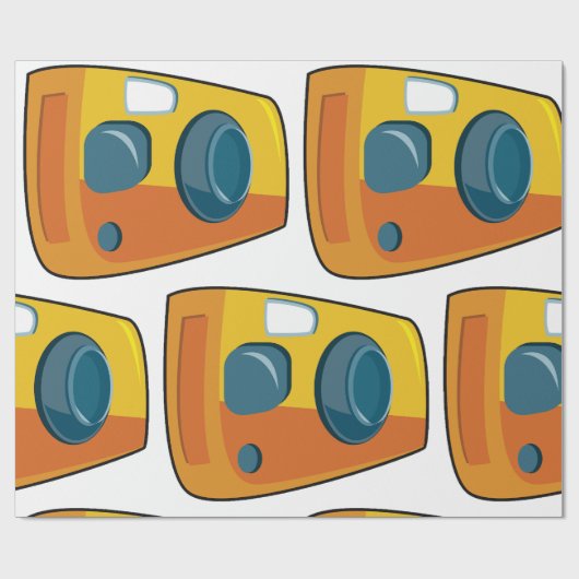 Retro gele compactcamera voor film cadeaupapier (Vlak)