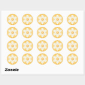 Retro Gele Daisy Verjaardagssticker | Little Miss  Ronde Sticker (Vel)