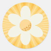 Retro Gele Daisy Verjaardagssticker | Little Miss  Ronde Sticker (Voorkant)