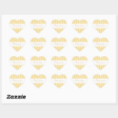 Retro Gele En Oranje Hart Strepen Bakkerij Sticker (Vel)