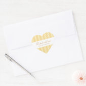 Retro Gele En Oranje Hart Strepen Bakkerij Sticker (Envelop)