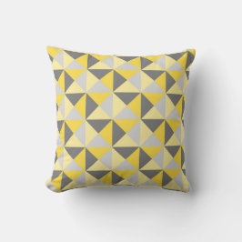 Retro Gele Grijze Geometrische driehoeken Pillow Kussen