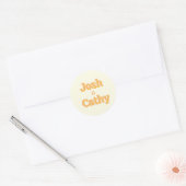 Retro Gele Huwelijkssticker Ronde Sticker (Envelop)