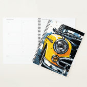 Retro Gele Klassieke Auto Voorkant Pop Art Planner (Display)