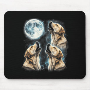 Retro Gele Labrador Retriever Huilt naar de Maan Muismat