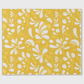 Retro gele mosterd Pop Cream Abstract Patroon Cadeaupapier (Vlak)