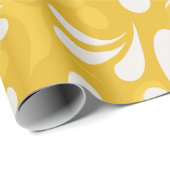 Retro gele mosterd Pop Cream Abstract Patroon Cadeaupapier (Rol Hoek)