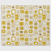 Retro Gele Mosterd Pop Crème Abstract Patroon Cadeaupapier (Vlak)