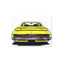 Retro Gele Muscle Car Achter Pop Art Illustratie