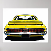 Retro Gele Muscle Car Achter Pop Art Illustratie