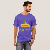 Retro gele onderzeeër jongen t-shirt (Voorkant volledig)