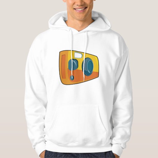 Retro gele point-and-shoot filmcamera hoodie (Voorkant)