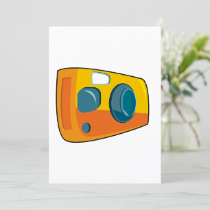 Retro gele point-and-shoot filmcamera kaart