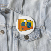 Retro gele point-and-shoot filmcamera ronde button 7,6 cm (In situ)