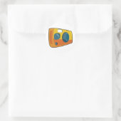 Retro gele point-and-shoot filmcamera ronde sticker (Tas)