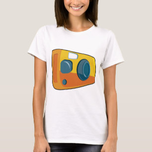 Retro gele point-and-shoot filmcamera t-shirt