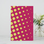 Retro gele stippen briefpapier (Staand voorkant)
