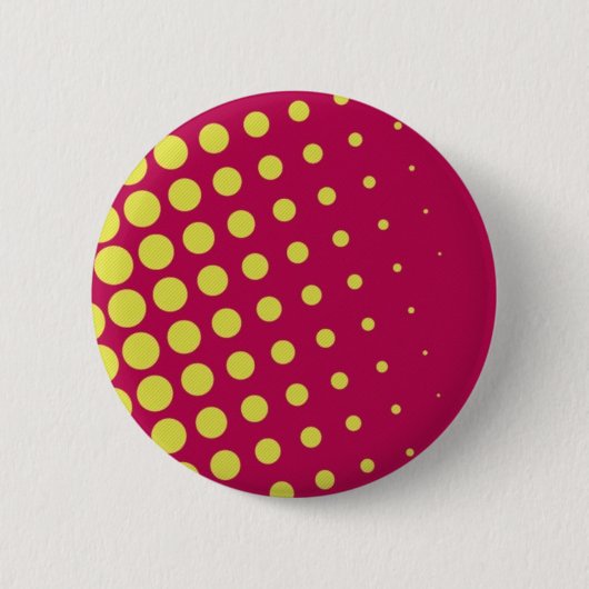 Retro gele stippen ronde button 5,7 cm (Voorkant)