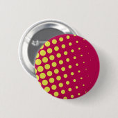 Retro gele stippen ronde button 5,7 cm (Voorkant /achterkant)