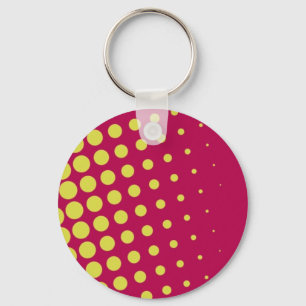 Retro gele stippen sleutelhanger