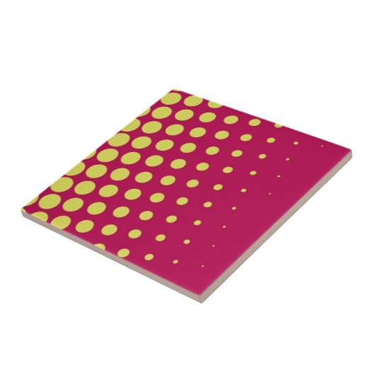 Retro gele stippen tegeltje (Zijkant)