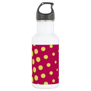 Retro gele stippen waterfles 