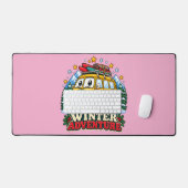 Retro Gele Van Winter Bureaumat (Keyboard & Muis)